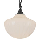 Three Light Pendant<br /><span style="color:#4AB0CE;">Entrega: 2-3 semanas en USA</span><br /><span style="color:#4AB0CE;font-size:60%;">PREGUNTE POR ENTREGA EN PANAMA</span><br />Collection: Farrah<br />Finish: Matte Black/Glossy Ribbed Opal Glass