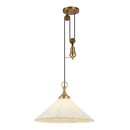 One Light Pendant<br /><span style="color:#4AB0CE;">Entrega: 0-1 semanas en USA</span><br /><span style="color:#4AB0CE;font-size:60%;">PREGUNTE POR ENTREGA EN PANAMA</span><br />Collection: Ellen<br />Finish: Brushed Gold/White Linen
