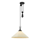 One Light Pendant<br /><span style="color:#4AB0CE;">Entrega: 0-1 semanas en USA</span><br /><span style="color:#4AB0CE;font-size:60%;">PREGUNTE POR ENTREGA EN PANAMA</span><br />Collection: Ellen<br />Finish: Matte Black/White Linen