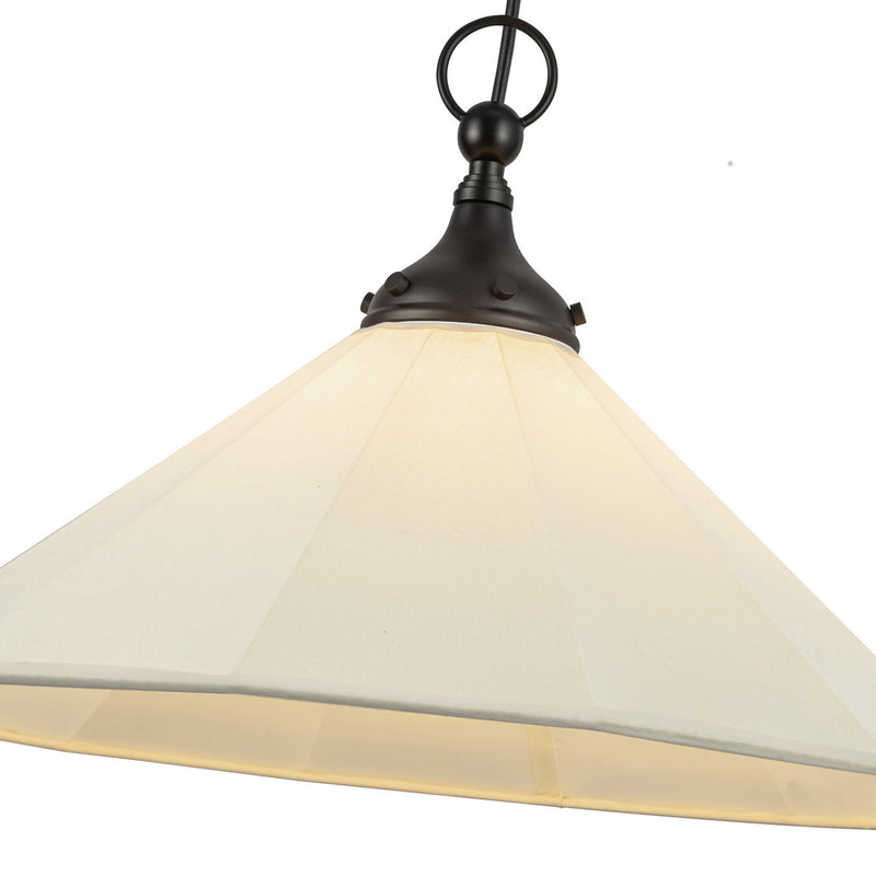One Light Pendant<br /><span style="color:#4AB0CE;">Entrega: 4-10 dias en USA</span><br /><span style="color:#4AB0CE;font-size:60%;">PREGUNTE POR ENTREGA EN PANAMA</span><br />Collection: Ellen<br />Finish: Matte Black/White Linen