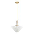 One Light Pendant<br /><span style="color:#4AB0CE;">Entrega: 4-10 dias en USA</span><br /><span style="color:#4AB0CE;font-size:60%;">PREGUNTE POR ENTREGA EN PANAMA</span><br />Collection: Bridgette<br />Finish: Brushed Gold/Folded White