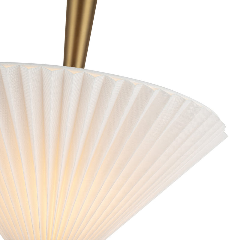 One Light Pendant<br /><span style="color:#4AB0CE;">Entrega: 4-10 dias en USA</span><br /><span style="color:#4AB0CE;font-size:60%;">PREGUNTE POR ENTREGA EN PANAMA</span><br />Collection: Bridgette<br />Finish: Brushed Gold/Folded White