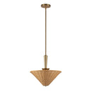 One Light Pendant<br /><span style="color:#4AB0CE;">Entrega: 4-10 dias en USA</span><br /><span style="color:#4AB0CE;font-size:60%;">PREGUNTE POR ENTREGA EN PANAMA</span><br />Collection: Bridgette<br />Finish: Brushed Gold/Rattan