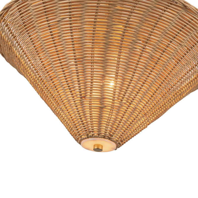 One Light Pendant<br /><span style="color:#4AB0CE;">Entrega: 4-10 dias en USA</span><br /><span style="color:#4AB0CE;font-size:60%;">PREGUNTE POR ENTREGA EN PANAMA</span><br />Collection: Bridgette<br />Finish: Brushed Gold/Rattan