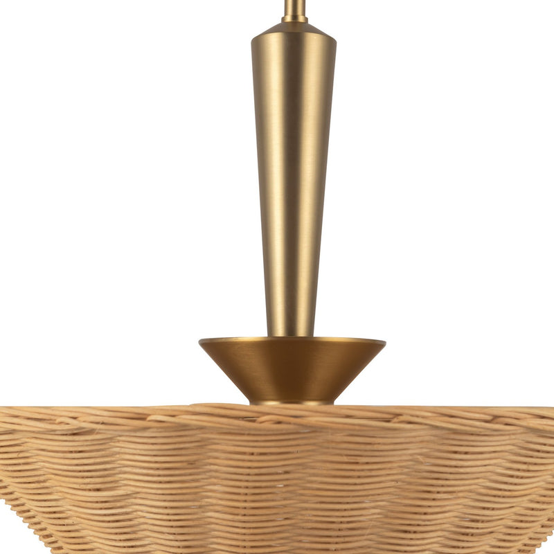Alora - PD497016BGRA - One Light Pendant - Bridgette - Brushed Gold/Rattan