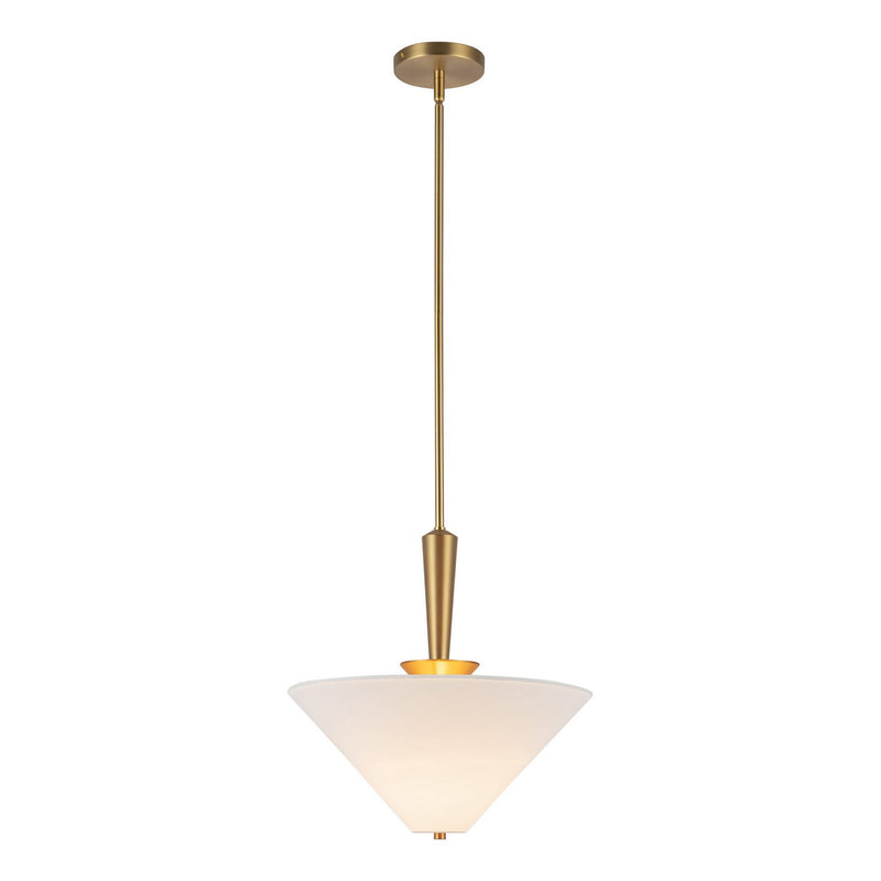 One Light Pendant<br /><span style="color:#4AB0CE;">Entrega: 4-10 dias en USA</span><br /><span style="color:#4AB0CE;font-size:60%;">PREGUNTE POR ENTREGA EN PANAMA</span><br />Collection: Bridgette<br />Finish: Brushed Gold/White Linen