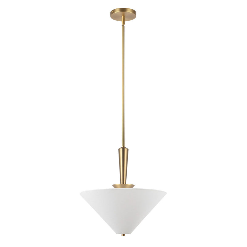 One Light Pendant<br /><span style="color:#4AB0CE;">Entrega: 4-10 dias en USA</span><br /><span style="color:#4AB0CE;font-size:60%;">PREGUNTE POR ENTREGA EN PANAMA</span><br />Collection: Bridgette<br />Finish: Brushed Gold/White Linen