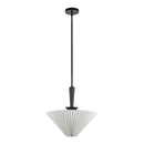 One Light Pendant<br /><span style="color:#4AB0CE;">Entrega: 4-10 dias en USA</span><br /><span style="color:#4AB0CE;font-size:60%;">PREGUNTE POR ENTREGA EN PANAMA</span><br />Collection: Bridgette<br />Finish: Matte Black/Folded White