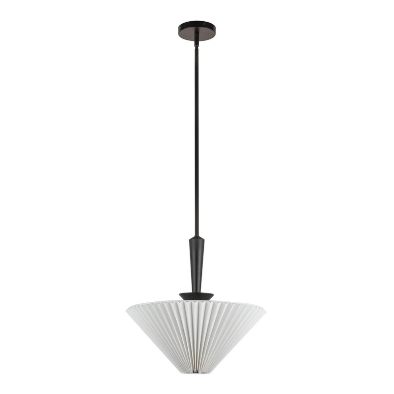 One Light Pendant<br /><span style="color:#4AB0CE;">Entrega: 4-10 dias en USA</span><br /><span style="color:#4AB0CE;font-size:60%;">PREGUNTE POR ENTREGA EN PANAMA</span><br />Collection: Bridgette<br />Finish: Matte Black/Folded White
