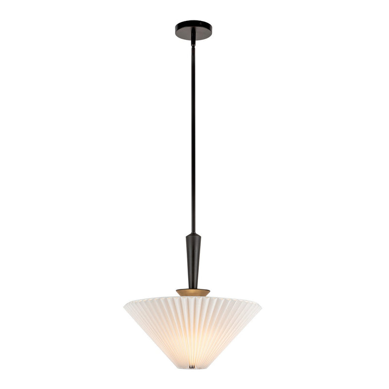 One Light Pendant<br /><span style="color:#4AB0CE;">Entrega: 4-10 dias en USA</span><br /><span style="color:#4AB0CE;font-size:60%;">PREGUNTE POR ENTREGA EN PANAMA</span><br />Collection: Bridgette<br />Finish: Matte Black/Folded White