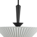 One Light Pendant<br /><span style="color:#4AB0CE;">Entrega: 4-10 dias en USA</span><br /><span style="color:#4AB0CE;font-size:60%;">PREGUNTE POR ENTREGA EN PANAMA</span><br />Collection: Bridgette<br />Finish: Matte Black/Folded White