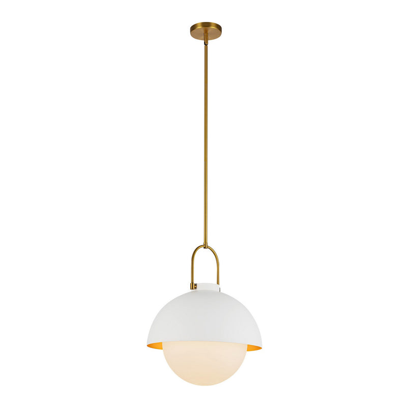 One Light Pendant<br /><span style="color:#4AB0CE;">Entrega: 4-10 dias en USA</span><br /><span style="color:#4AB0CE;font-size:60%;">PREGUNTE POR ENTREGA EN PANAMA</span><br />Collection: Harper<br />Finish: White/Opal Glass