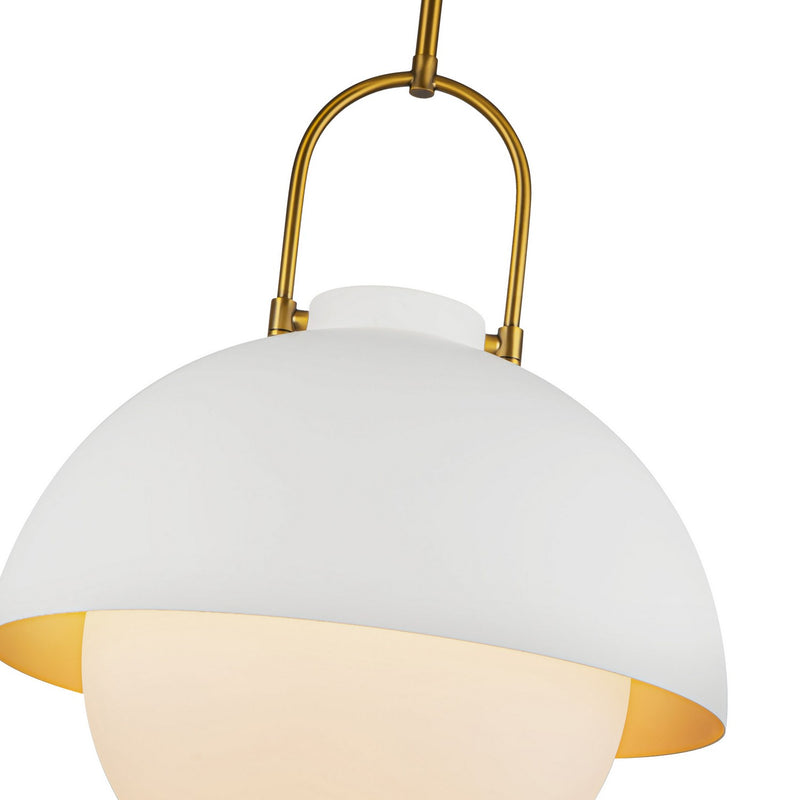 One Light Pendant<br /><span style="color:#4AB0CE;">Entrega: 4-10 dias en USA</span><br /><span style="color:#4AB0CE;font-size:60%;">PREGUNTE POR ENTREGA EN PANAMA</span><br />Collection: Harper<br />Finish: White/Opal Glass