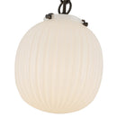One Light Pendant<br /><span style="color:#4AB0CE;">Entrega: 4-10 dias en USA</span><br /><span style="color:#4AB0CE;font-size:60%;">PREGUNTE POR ENTREGA EN PANAMA</span><br />Collection: Cherise<br />Finish: Matte Black/Glossy Ribbed Opal Glass