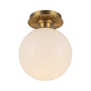 One Light Semi-Flush Mount<br /><span style="color:#4AB0CE;">Entrega: 4-10 dias en USA</span><br /><span style="color:#4AB0CE;font-size:60%;">PREGUNTE POR ENTREGA EN PANAMA</span><br />Collection: Otis<br />Finish: Brushed Gold/Glossy Opal Glass
