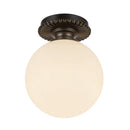 One Light Semi-Flush Mount<br /><span style="color:#4AB0CE;">Entrega: 1-2 semanas en USA</span><br /><span style="color:#4AB0CE;font-size:60%;">PREGUNTE POR ENTREGA EN PANAMA</span><br />Collection: Otis<br />Finish: Matte Black/Glossy Opal Glass