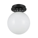 One Light Semi-Flush Mount<br /><span style="color:#4AB0CE;">Entrega: 1-2 semanas en USA</span><br /><span style="color:#4AB0CE;font-size:60%;">PREGUNTE POR ENTREGA EN PANAMA</span><br />Collection: Otis<br />Finish: Matte Black/Glossy Opal Glass