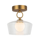 LED Semi Flush Mount<br /><span style="color:#4AB0CE;">Entrega: 4-10 dias en USA</span><br /><span style="color:#4AB0CE;font-size:60%;">PREGUNTE POR ENTREGA EN PANAMA</span><br />Collection: Leota<br />Finish: Brushed Gold/Clear Glass