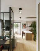 Alora - SF443308MBCL-UNV - LED Semi Flush Mount - Leota - Matte Black/Clear Glass