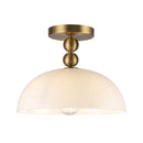 One Light Semi-Flush Mount<br /><span style="color:#4AB0CE;">Entrega: 2-3 semanas en USA</span><br /><span style="color:#4AB0CE;font-size:60%;">PREGUNTE POR ENTREGA EN PANAMA</span><br />Collection: Paisley<br />Finish: Brushed Gold/Glossy Opal Glass