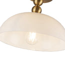 One Light Semi-Flush Mount<br /><span style="color:#4AB0CE;">Entrega: 4-10 dias en USA</span><br /><span style="color:#4AB0CE;font-size:60%;">PREGUNTE POR ENTREGA EN PANAMA</span><br />Collection: Paisley<br />Finish: Brushed Gold/Glossy Opal Glass