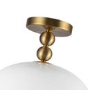 One Light Semi-Flush Mount<br /><span style="color:#4AB0CE;">Entrega: 1-2 semanas en USA</span><br /><span style="color:#4AB0CE;font-size:60%;">PREGUNTE POR ENTREGA EN PANAMA</span><br />Collection: Paisley<br />Finish: Brushed Gold/Glossy Opal Glass