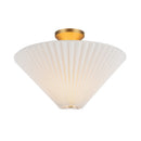 One Light Semi-Flush Mount<br /><span style="color:#4AB0CE;">Entrega: 4-10 dias en USA</span><br /><span style="color:#4AB0CE;font-size:60%;">PREGUNTE POR ENTREGA EN PANAMA</span><br />Collection: Bridgette<br />Finish: Brushed Gold/Folded White