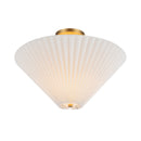 One Light Semi-Flush Mount<br /><span style="color:#4AB0CE;">Entrega: 4-10 dias en USA</span><br /><span style="color:#4AB0CE;font-size:60%;">PREGUNTE POR ENTREGA EN PANAMA</span><br />Collection: Bridgette<br />Finish: Brushed Gold/Folded White