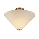 One Light Semi-Flush Mount<br /><span style="color:#4AB0CE;">Entrega: 4-10 dias en USA</span><br /><span style="color:#4AB0CE;font-size:60%;">PREGUNTE POR ENTREGA EN PANAMA</span><br />Collection: Bridgette<br />Finish: Brushed Gold/White Linen