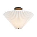 One Light Semi-Flush Mount<br /><span style="color:#4AB0CE;">Entrega: 4-10 dias en USA</span><br /><span style="color:#4AB0CE;font-size:60%;">PREGUNTE POR ENTREGA EN PANAMA</span><br />Collection: Bridgette<br />Finish: Matte Black/Folded White