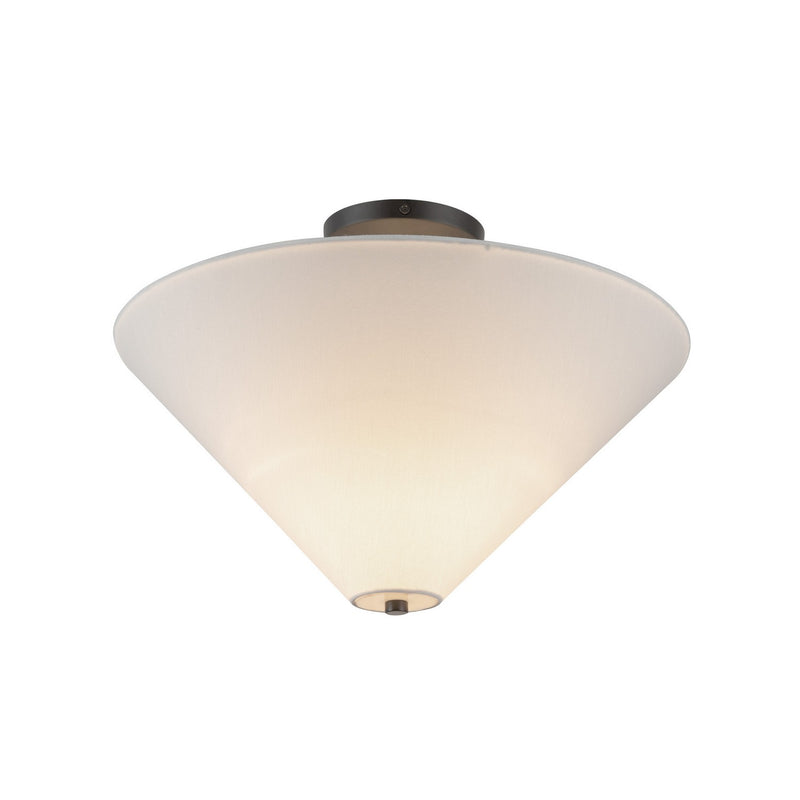 One Light Semi-Flush Mount<br /><span style="color:#4AB0CE;">Entrega: 4-10 dias en USA</span><br /><span style="color:#4AB0CE;font-size:60%;">PREGUNTE POR ENTREGA EN PANAMA</span><br />Collection: Bridgette<br />Finish: Matte Black/White Linen