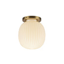 One Light Semi-Flush Mount<br /><span style="color:#4AB0CE;">Entrega: 4-10 dias en USA</span><br /><span style="color:#4AB0CE;font-size:60%;">PREGUNTE POR ENTREGA EN PANAMA</span><br />Collection: Cherise<br />Finish: Brushed Gold/Glossy Ribbed Opal Glass
