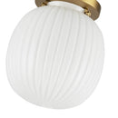 One Light Semi-Flush Mount<br /><span style="color:#4AB0CE;">Entrega: 4-10 dias en USA</span><br /><span style="color:#4AB0CE;font-size:60%;">PREGUNTE POR ENTREGA EN PANAMA</span><br />Collection: Cherise<br />Finish: Brushed Gold/Glossy Ribbed Opal Glass