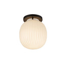 One Light Semi-Flush Mount<br /><span style="color:#4AB0CE;">Entrega: 4-10 dias en USA</span><br /><span style="color:#4AB0CE;font-size:60%;">PREGUNTE POR ENTREGA EN PANAMA</span><br />Collection: Cherise<br />Finish: Matte Black/Glossy Ribbed Opal Glass