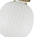 One Light Semi-Flush Mount<br /><span style="color:#4AB0CE;">Entrega: 4-10 dias en USA</span><br /><span style="color:#4AB0CE;font-size:60%;">PREGUNTE POR ENTREGA EN PANAMA</span><br />Collection: Cherise<br />Finish: Brushed Gold/Glossy Ribbed Opal Glass