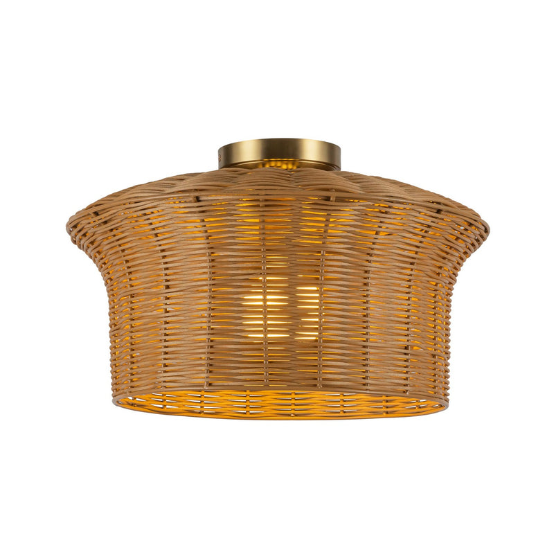 One Light Semi-Flush Mount<br /><span style="color:#4AB0CE;">Entrega: 4-10 dias en USA</span><br /><span style="color:#4AB0CE;font-size:60%;">PREGUNTE POR ENTREGA EN PANAMA</span><br />Collection: Kai<br />Finish: Brushed Gold