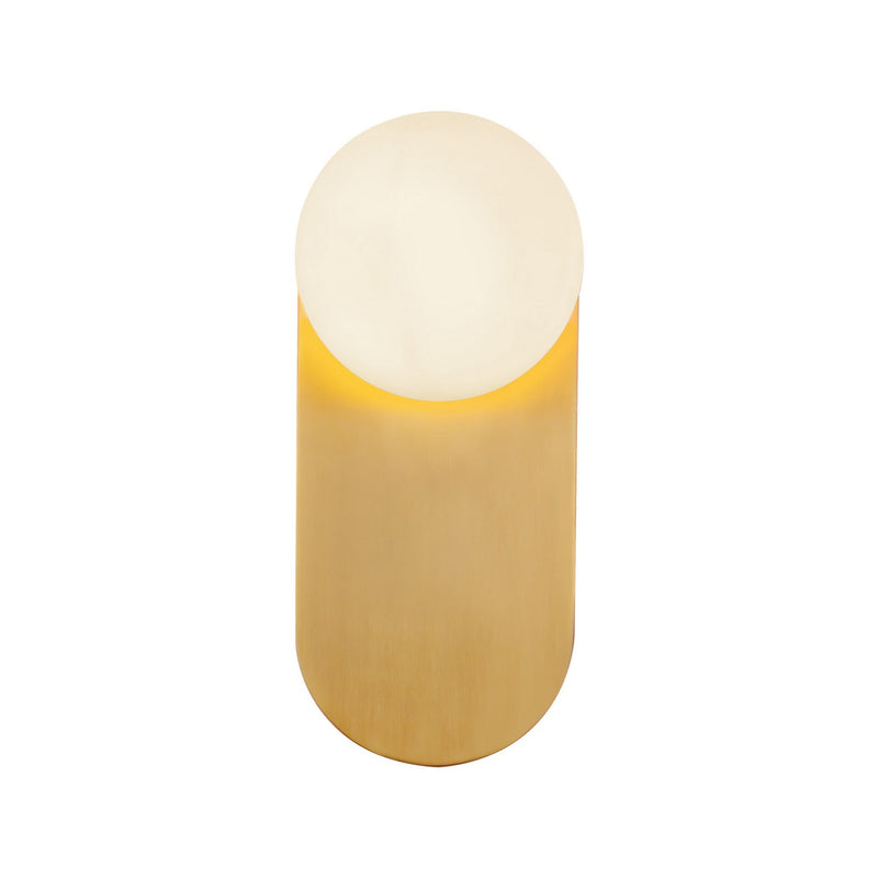 One Light Vanity<br /><span style="color:#4AB0CE;">Entrega: 4-10 dias en USA</span><br /><span style="color:#4AB0CE;font-size:60%;">PREGUNTE POR ENTREGA EN PANAMA</span><br />Collection: Ariel<br />Finish: Brushed Gold/Opal Glass