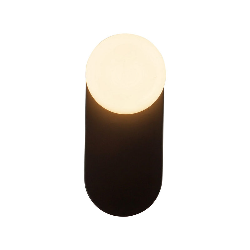 One Light Vanity<br /><span style="color:#4AB0CE;">Entrega: 1-2 semanas en USA</span><br /><span style="color:#4AB0CE;font-size:60%;">PREGUNTE POR ENTREGA EN PANAMA</span><br />Collection: Ariel<br />Finish: Matte Black/Opal Glass