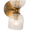 Two Light Vanity<br /><span style="color:#4AB0CE;">Entrega: 2-3 semanas en USA</span><br /><span style="color:#4AB0CE;font-size:60%;">PREGUNTE POR ENTREGA EN PANAMA</span><br />Collection: Nelly<br />Finish: Brushed Gold/Clear Ribbed Glass
