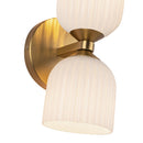 Two Light Vanity<br /><span style="color:#4AB0CE;">Entrega: 0-1 semanas en USA</span><br /><span style="color:#4AB0CE;font-size:60%;">PREGUNTE POR ENTREGA EN PANAMA</span><br />Collection: Nelly<br />Finish: Brushed Gold/Glossy Ribbed Opal Glass