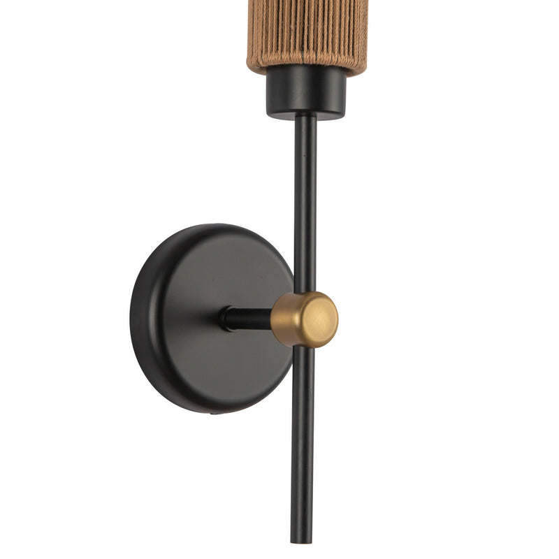 Alora - WV491120MBTJ - One Light Vanity - Colby - Matte Black/Tan Jute