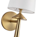 One Light Vanity<br /><span style="color:#4AB0CE;">Entrega: 2-3 semanas en USA</span><br /><span style="color:#4AB0CE;font-size:60%;">PREGUNTE POR ENTREGA EN PANAMA</span><br />Collection: Bridgette<br />Finish: Brushed Gold/White Linen