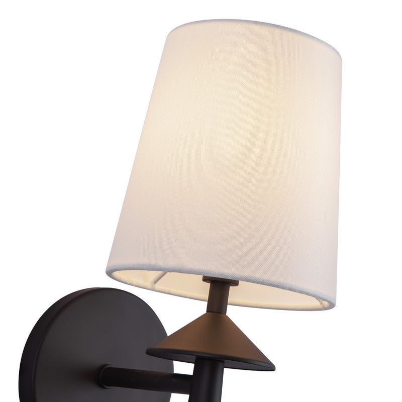 One Light Vanity<br /><span style="color:#4AB0CE;">Entrega: 4-10 dias en USA</span><br /><span style="color:#4AB0CE;font-size:60%;">PREGUNTE POR ENTREGA EN PANAMA</span><br />Collection: Bridgette<br />Finish: Matte Black/White Linen