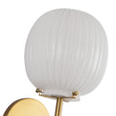 One Light Vanity<br /><span style="color:#4AB0CE;">Entrega: 3-4 semanas en USA</span><br /><span style="color:#4AB0CE;font-size:60%;">PREGUNTE POR ENTREGA EN PANAMA</span><br />Collection: Cherise<br />Finish: Brushed Gold/Glossy Ribbed Opal Glass