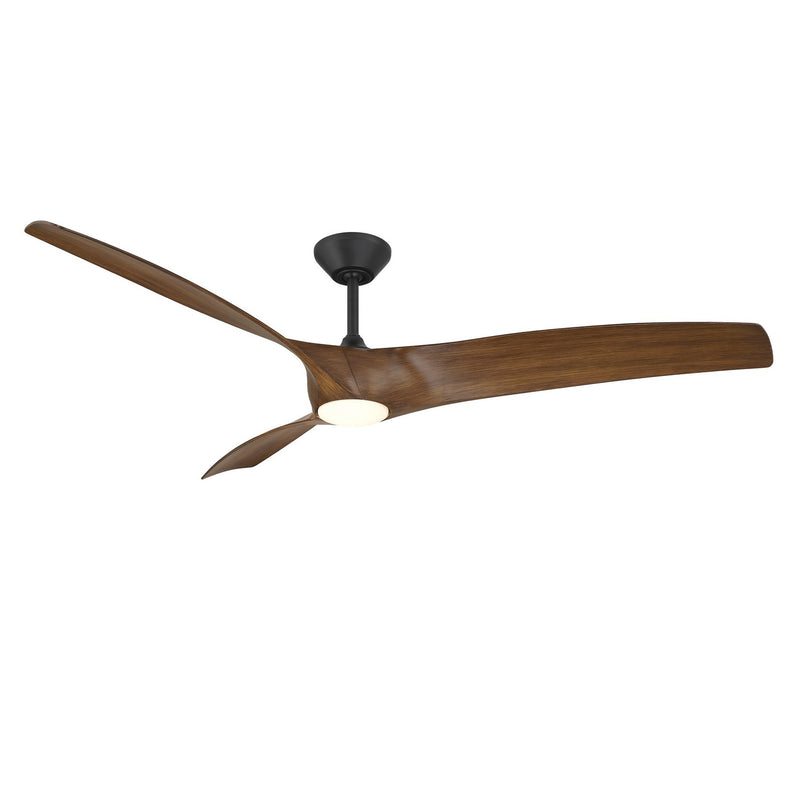 Modern Forms Fans - FR-W2006-72L-MB/DK - 72"Ceiling Fan - Zephyr - Matte Black/Distressed Koa