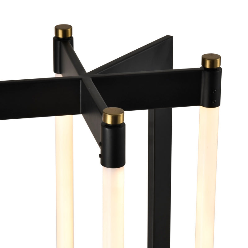 Artcraft Canada - AC6816BK - LED Floor Lamp - Cascata - Black, Brushed Brass
