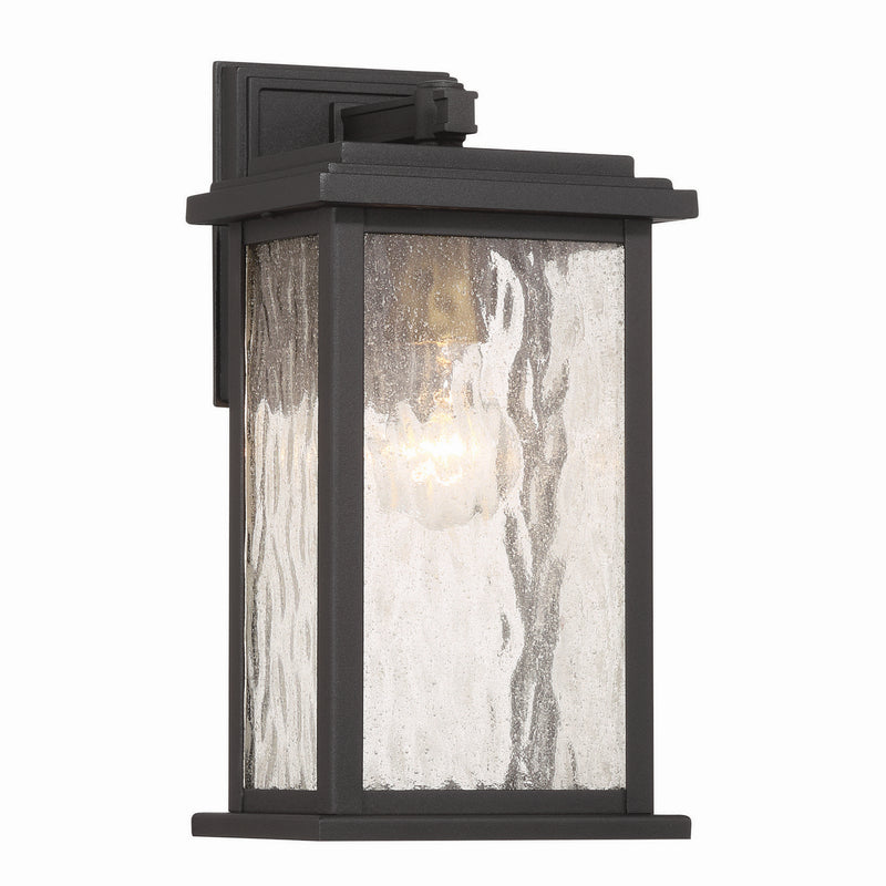 One Light Outdoor Wall Sconce<br /><span style="color:#4AB0CE;">Entrega: 4-10 dias en USA</span><br /><span style="color:#4AB0CE;font-size:60%;">PREGUNTE POR ENTREGA EN PANAMA</span><br />Collection: Estate<br />Finish: Black, Brass