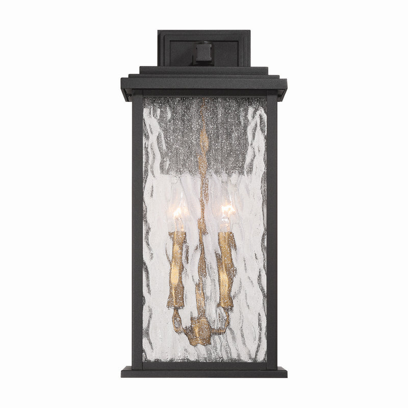 Two Light Outdoor Wall Sconce<br /><span style="color:#4AB0CE;">Entrega: 4-10 dias en USA</span><br /><span style="color:#4AB0CE;font-size:60%;">PREGUNTE POR ENTREGA EN PANAMA</span><br />Collection: Estate<br />Finish: Black, Brass