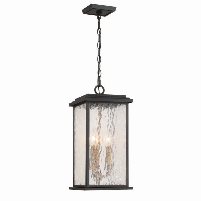 Three Light Outdoor Pendant<br /><span style="color:#4AB0CE;">Entrega: 4-10 dias en USA</span><br /><span style="color:#4AB0CE;font-size:60%;">PREGUNTE POR ENTREGA EN PANAMA</span><br />Collection: Estate<br />Finish: Black, Brass