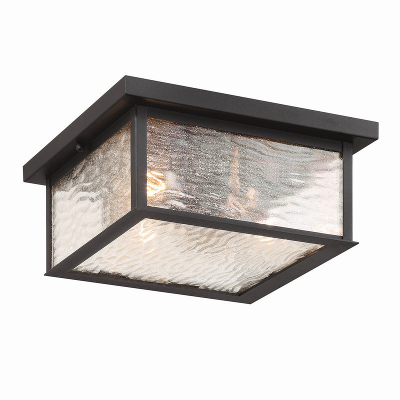 Three Light Outdoor Flush Mount<br /><span style="color:#4AB0CE;">Entrega: 4-10 dias en USA</span><br /><span style="color:#4AB0CE;font-size:60%;">PREGUNTE POR ENTREGA EN PANAMA</span><br />Collection: Estate<br />Finish: Black, Brass